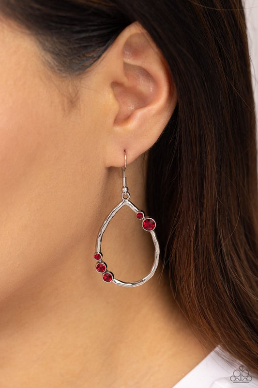 ​Shop Till You DROPLET - Red - Paparazzi Earring Image