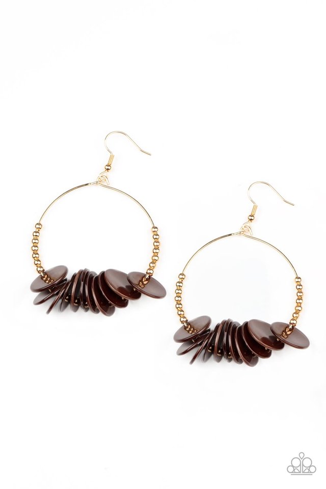 Caribbean Cocktail - Brown - Paparazzi Earring Image