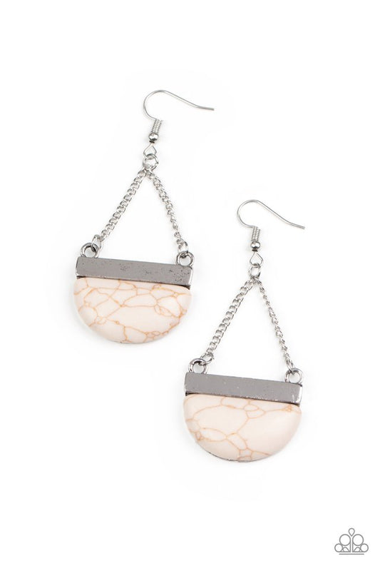 Mesa Mezzanine - White - Paparazzi Earring Image