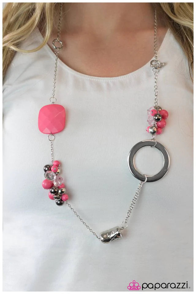 Paparazzi Necklace ~ I Can Not Deny - Pink