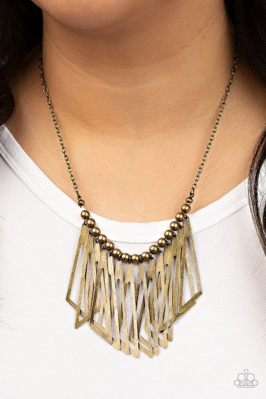 ​Industrial Jungle - Brass - Paparazzi Necklace Image