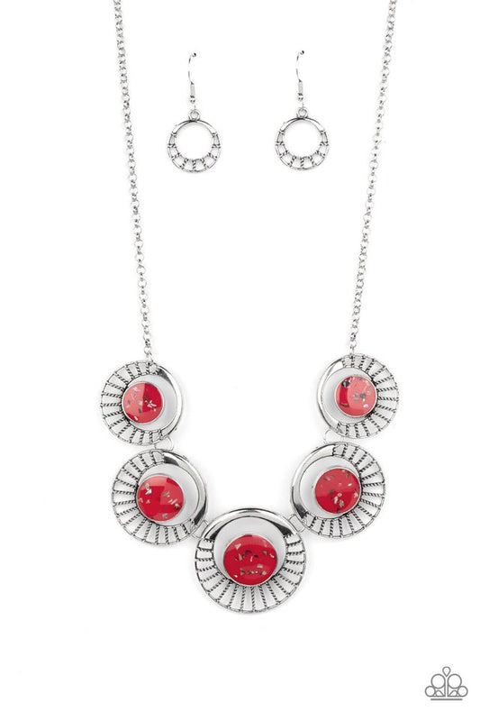 ​Elliptical Effervescence - Red - Paparazzi Necklace Image