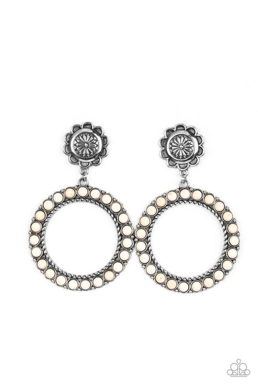 Playfully Prairie - White - Paparazzi Earring Image