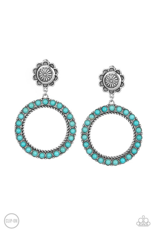 Playfully Prairie - Blue - Paparazzi Earring Image