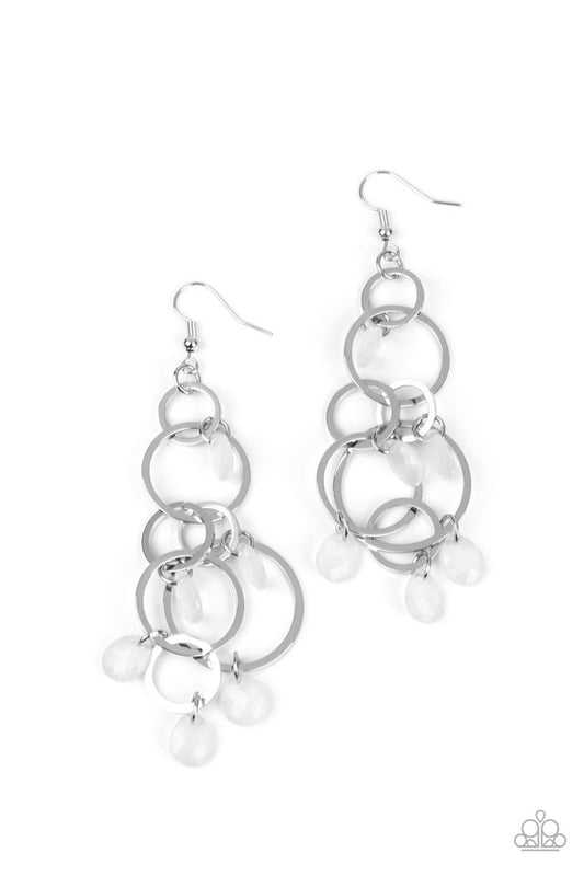 Dizzyingly Dreamy - White - Paparazzi Earring Image