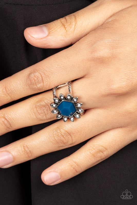 ​Wonderfully Wallflower - Blue - Paparazzi Ring Image