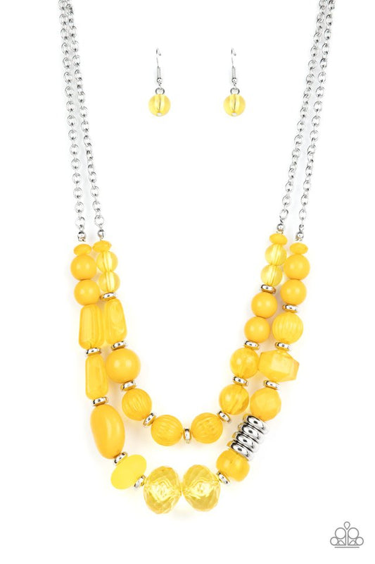 Pina Colada Paradise - Yellow - Paparazzi Necklace Image