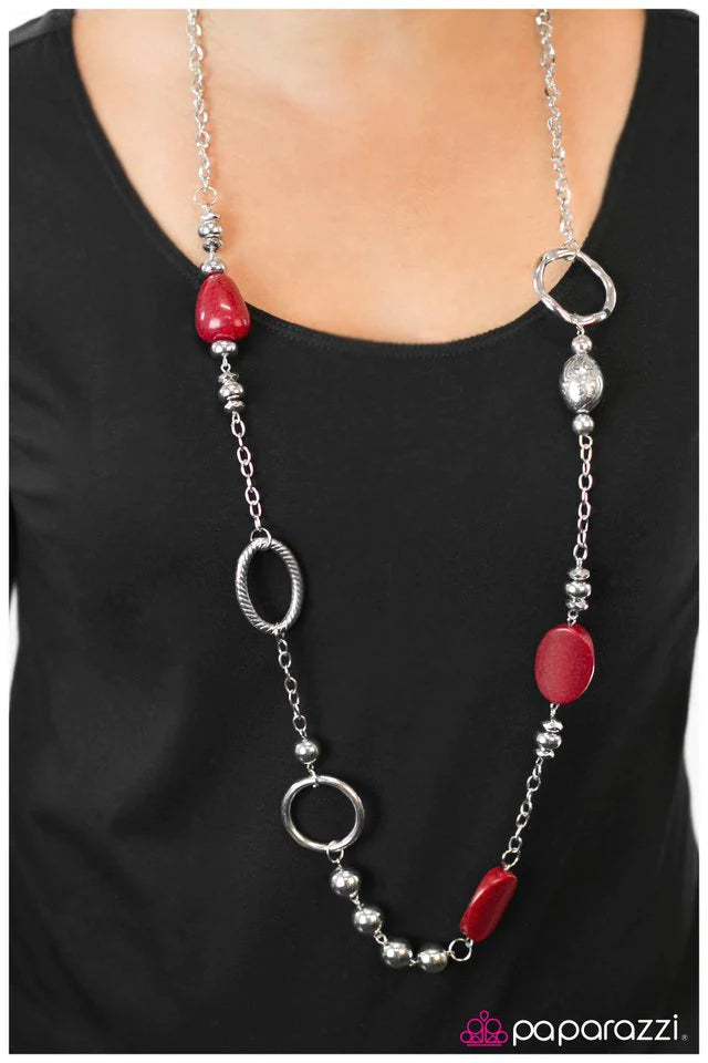 Paparazzi Necklace ~ Make the Most Of It - Red