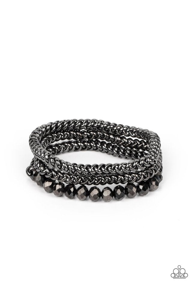Gutsy and Glitzy - Black - Paparazzi Bracelet Image