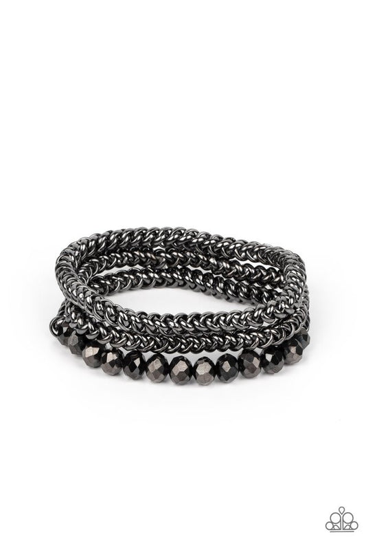 Gutsy and Glitzy - Black - Paparazzi Bracelet Image
