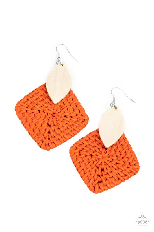 Sabbatical WEAVE - Orange - Paparazzi Earring Image