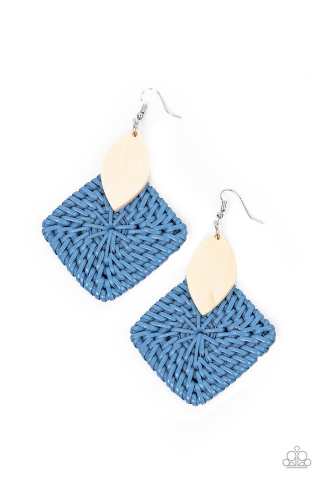 Sabbatical WEAVE - Blue - Paparazzi Earring Image