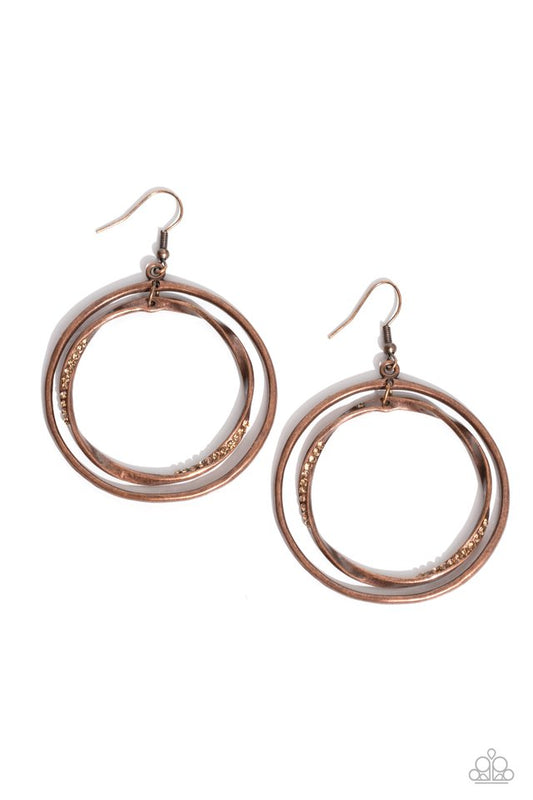 Rebel Rotation - Copper - Paparazzi Earring Image