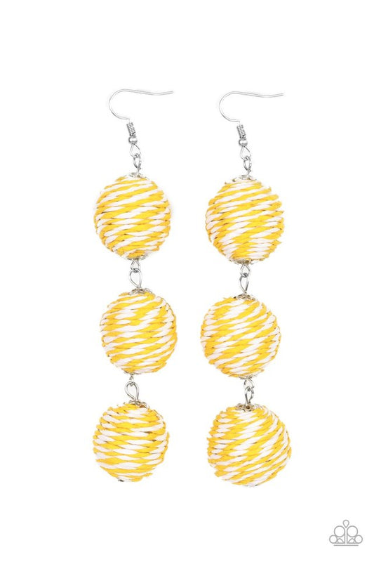 Laguna Lanterns - Yellow - Paparazzi Earring Image