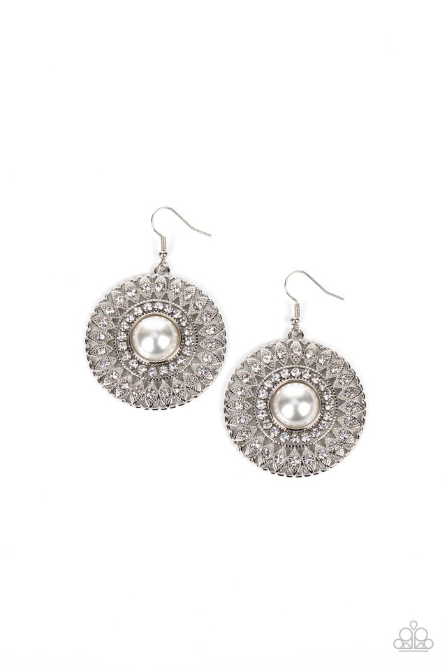 Glorified Glitz - White - Paparazzi Earring Image