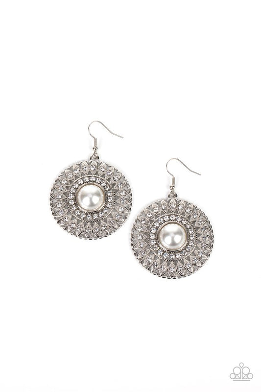 Glorified Glitz - White - Paparazzi Earring Image