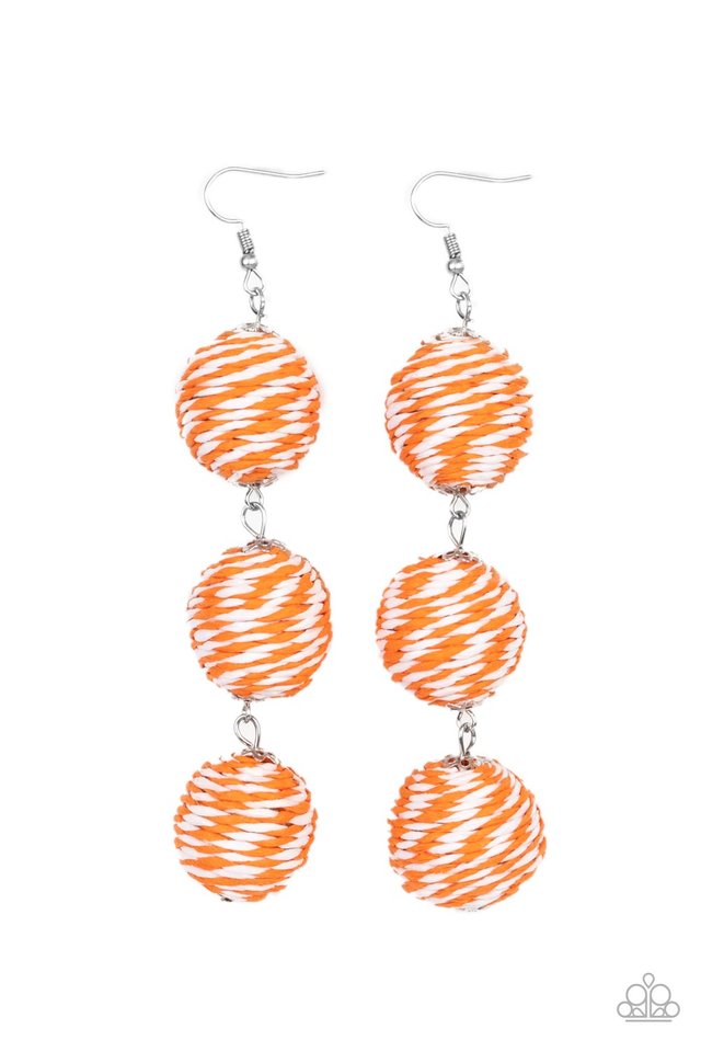Laguna Lanterns - Orange - Paparazzi Earring Image