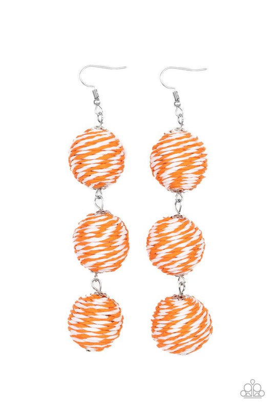 Laguna Lanterns - Orange - Paparazzi Earring Image