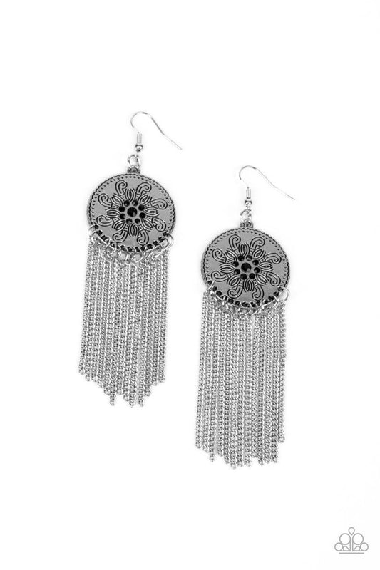 Fringe Control - Black - Paparazzi Earring Image