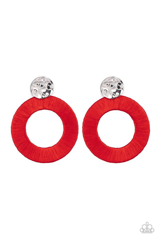 Strategically Sassy - Red - Paparazzi Earring Image
