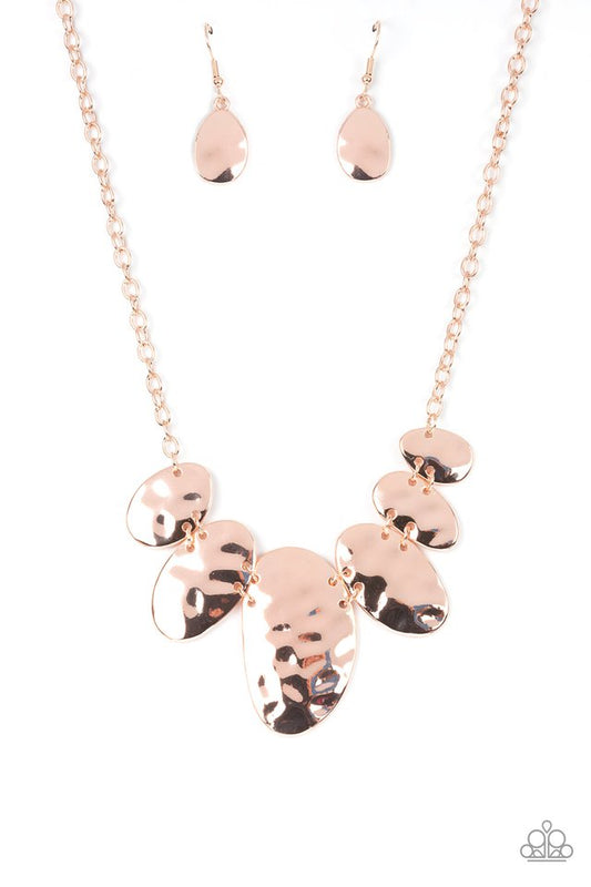 Cave Crawl - Rose Gold - Paparazzi Necklace Image