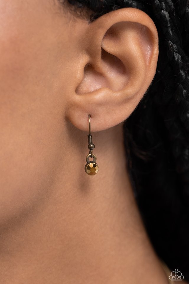 Dicey Demure - Brass - Paparazzi Necklace Image