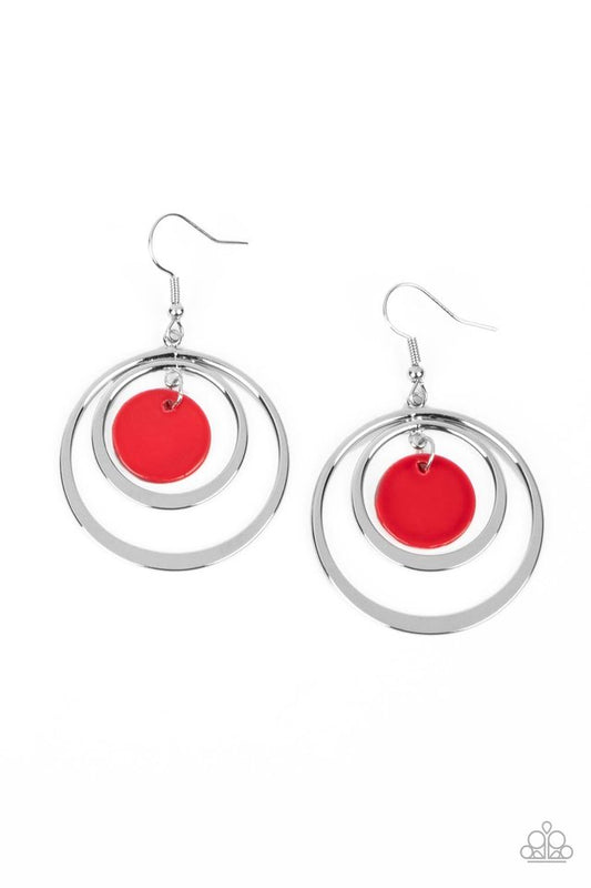 Mai Tai Tango - Red - Paparazzi Earring Image