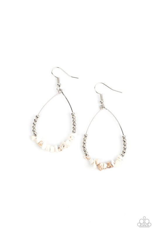 Come Out of Your SHALE - White - Paparazzi Earring Image