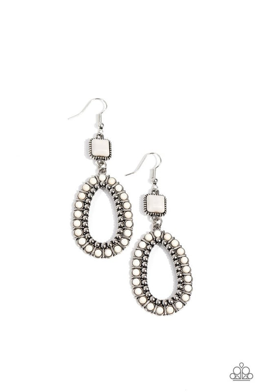Napa Valley Luxe - White - Paparazzi Earring Image