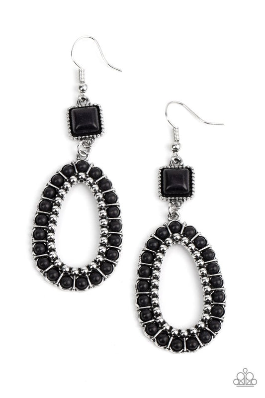 Napa Valley Luxe - Black - Paparazzi Earring Image