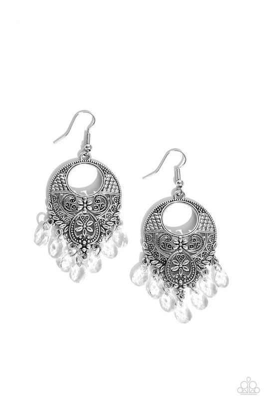 Prismatically Prairie - White - Paparazzi Earring Image