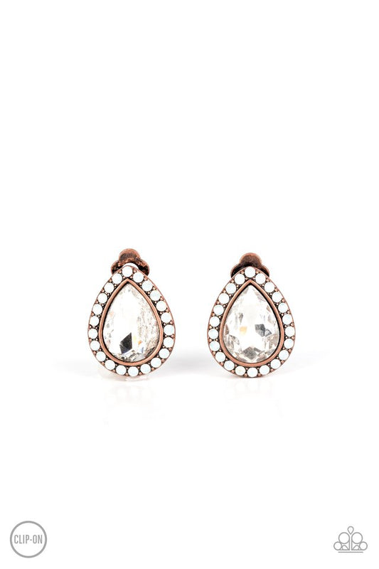 Cosmic Castles - Copper - Paparazzi Earring Image