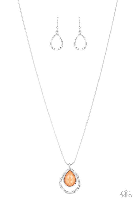 Gorgeously Glimmering - Orange - Paparazzi Necklace Image