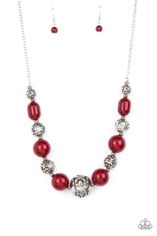 Girl Meets Garden - Red - Paparazzi Necklace Image