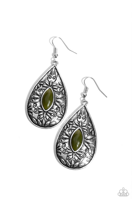 Two PERENNIALS in a Pod - Green - Paparazzi Earring Image