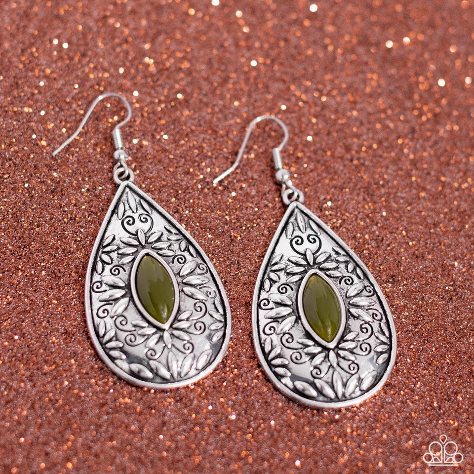 Two PERENNIALS in a Pod - Green - Paparazzi Earring Image