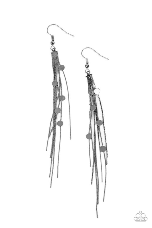 Cosmic Cascade - Black - Paparazzi Earring Image