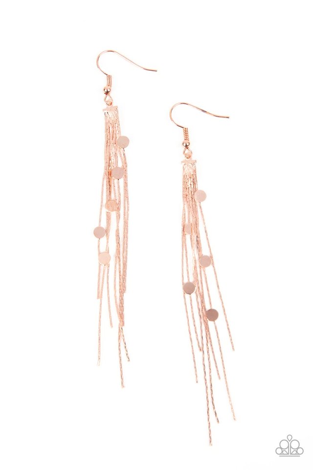 Cosmic Cascade - Copper - Paparazzi Earring Image