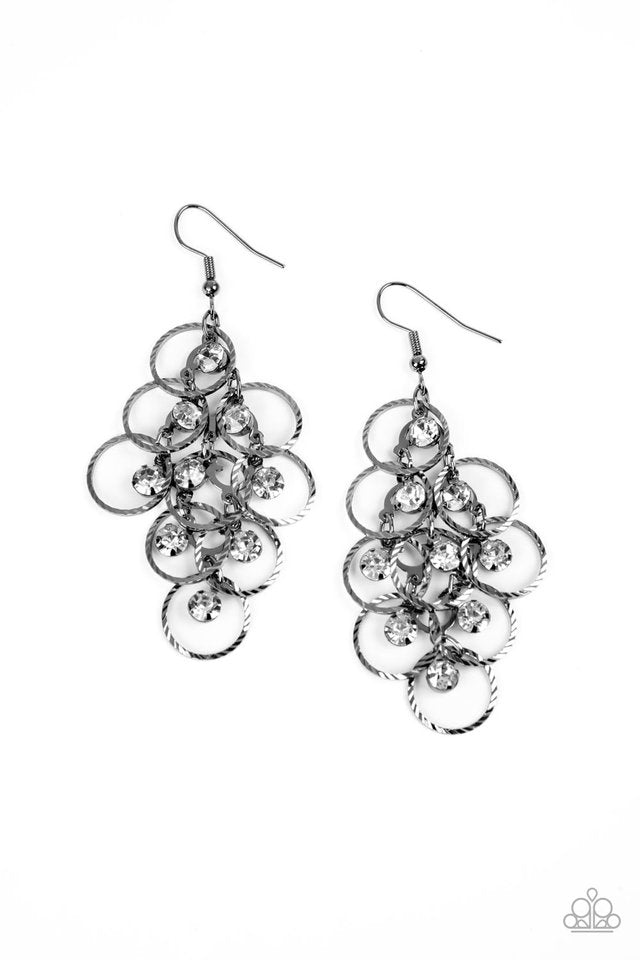 Head Rush - Black - Paparazzi Earring Image