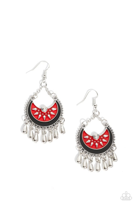 I Just Need CHIME - Red - Paparazzi Earring Image