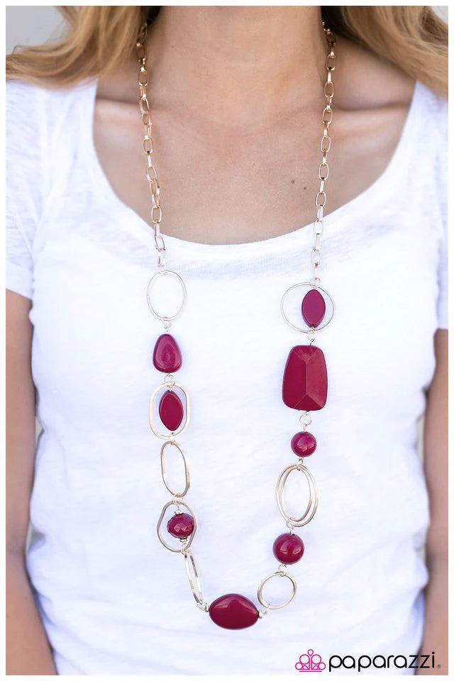 Collar Paparazzi ~ Geo Queen - Rosa