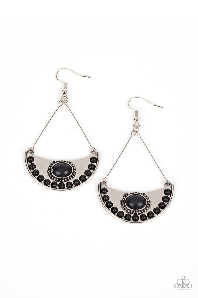 Canyon Canoe Ride - Black - Paparazzi Earring Image