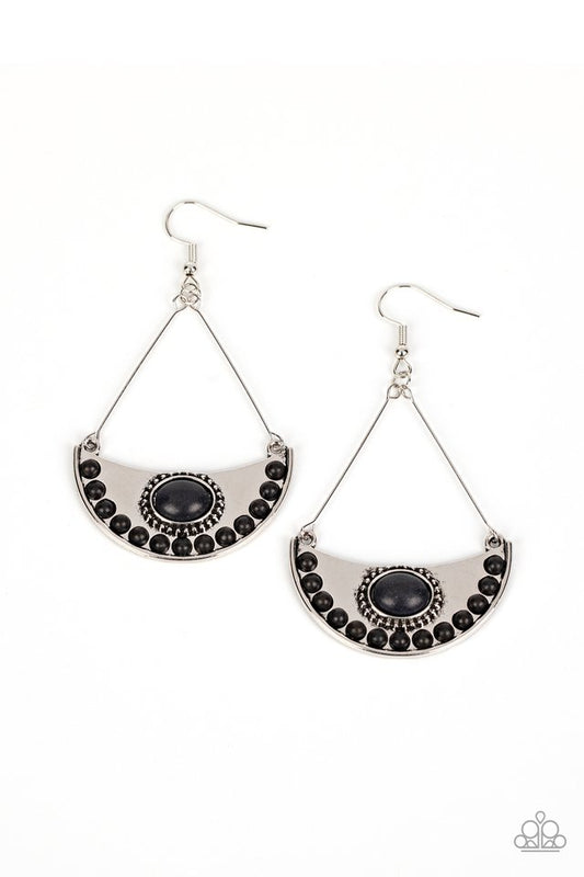 Canyon Canoe Ride - Black - Paparazzi Earring Image