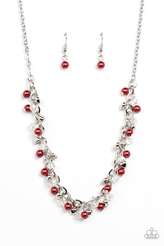 Soft-Hearted Shimmer - Red - Paparazzi Necklace Image