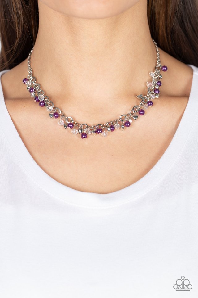 Paparazzi Necklace ~ Soft-Hearted Shimmer - Purple