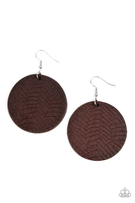 Leathery Loungewear - Brown - Paparazzi Earring Image