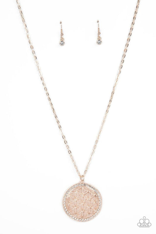 Tearoom Twinkle - Rose Gold - Paparazzi Necklace Image