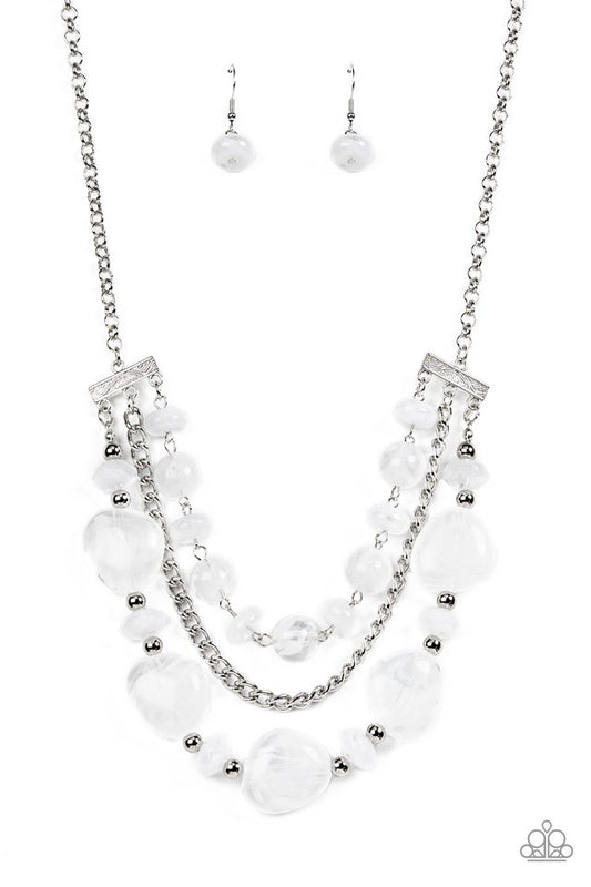 Oceanside Service - White - Paparazzi Necklace Image