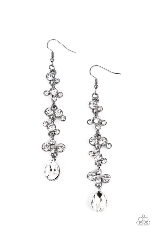 Wedding Day Dazzle - Black - Paparazzi Earring Image