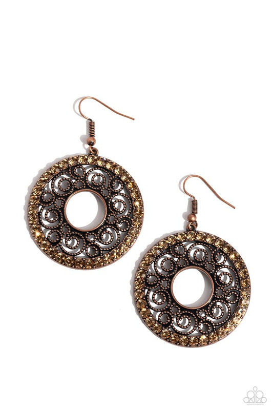 Whirly Whirlpool - Copper - Paparazzi Earring Image